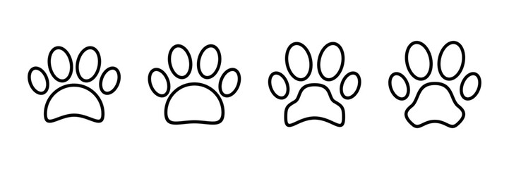 Paw icon vector isolated on white background. Paw Print icon