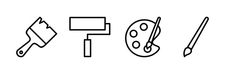 Paint icon vector isolated on white background. Paint brush vector icon. Paint roller icon