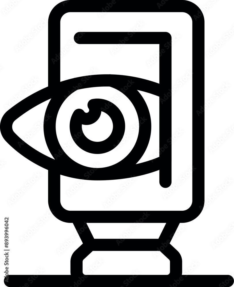 Poster simple icon representing an eye tracking system scanning vision using modern technology
