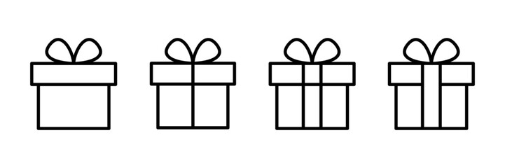 Gift icon vector isolated on white background. gift vector icon.  birthday gift