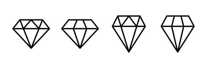 Diamond icon vector isolated on white background. Diamond vector icon. Gemstone symbol