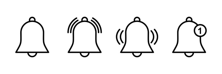 Bell Icon vector isolated on white background. Notification symbol. Bell vector icon