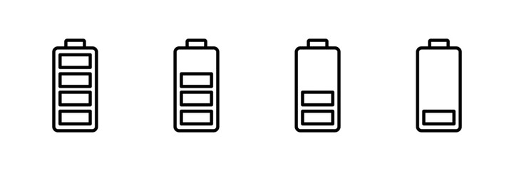 battery icon vector isolated on white background. Battery vector icon. battery charge level. battery charging icon