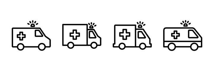 Ambulance Icon vector isolated on white background. Ambulance Icon Design. ambulance truck icon vector