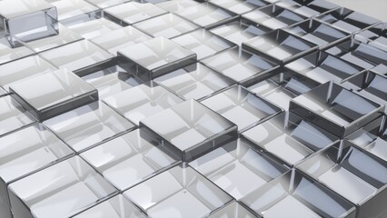 background glass geometric shapes 3d render