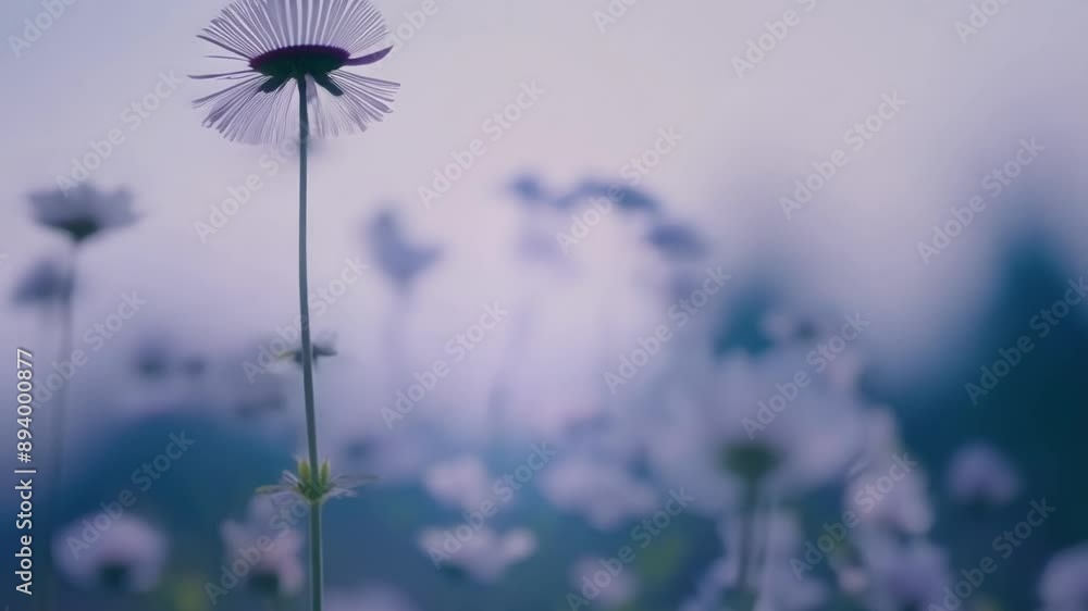 Poster wispy petals softly swaying in the breeze creating a calming and serene atmosphere.