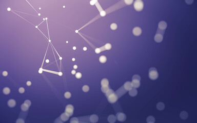 Abstract background. Molecules technology with polygonal shapes, connecting dots and lines. Connection structure. Big data visualization.
