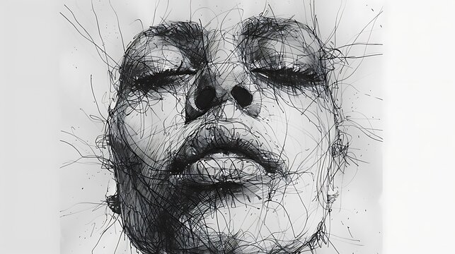 minimalist scribble potrait art for background