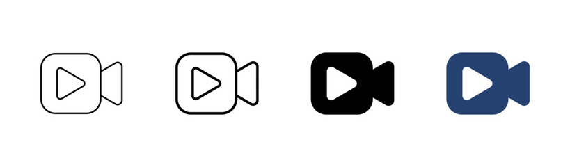 Video icon set. video camera icon vector. movie sign. cinema