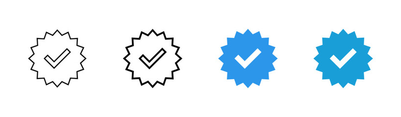 verified icon set. verification check mark. approved icon