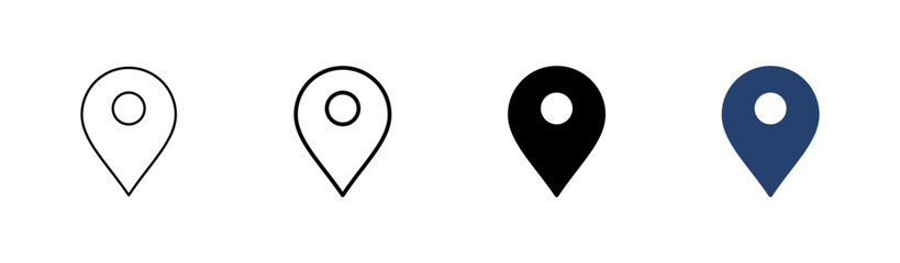 Pin icon set. Location icon vector. destination icon. map pin