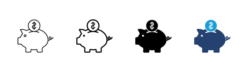 Piggy bank icon vector. piggy money icon