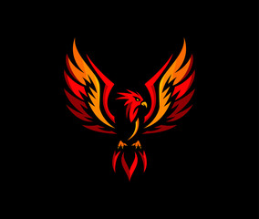 Modern Phoenix logo Wing Mascot Logo