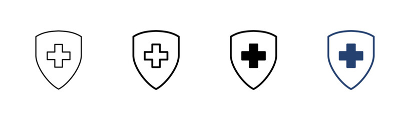 Health insurance icon set. Insurance health document icon