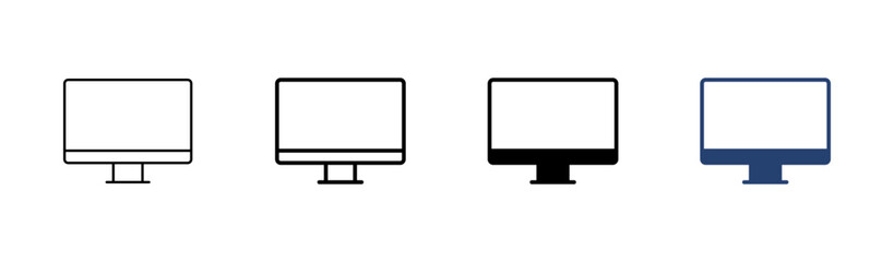 Computer icon set. computer monitor icon vector.