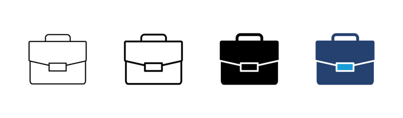 Briefcase icon set. suitcase icon. luggage symbol.