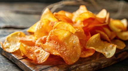 Savory songkok chips on a crispy cutting board