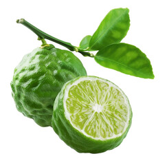 Сut bergamot on a transparent background