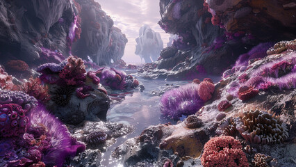  realistic high-resolution photo of coral reef, with detailed background