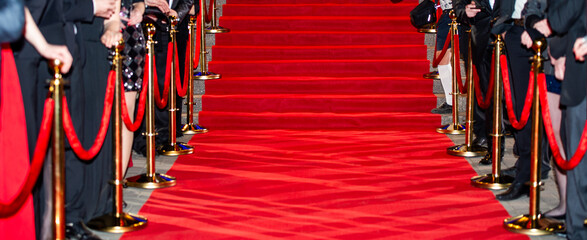 abstract background with celebrities and red carpet