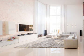 interior of a bright modern room for background