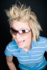 Obraz premium Funky Blonde With Sunglasses