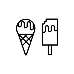 
ice cream icon, isolated white background editable.
