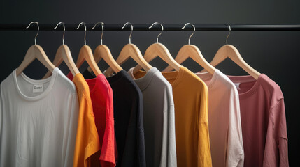 Obraz premium A simple yet elegant display showcasing different styles of fashionable tops
