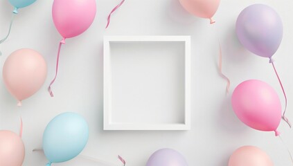 frame with balloons