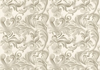 Fototapeta premium Classic Swirl Wallpaper Vintage Beige Background