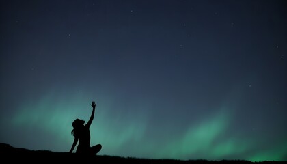 silhouette of a Girl in the night