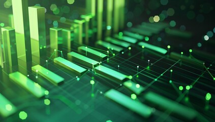 Obraz premium green binary code