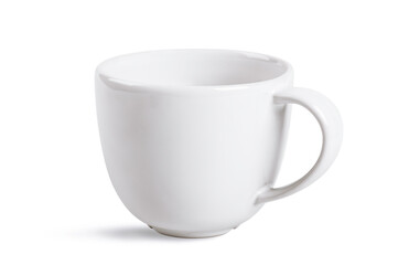 White coffee cup isolated on white background.