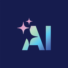 Generate AI, Artificial Intelligence Logo. Ai logo Concept. Vector symbol (AI). Abstract letter Ai logo. This logo icon incorporate with abstract shape in the creative way. It look like letter A and I