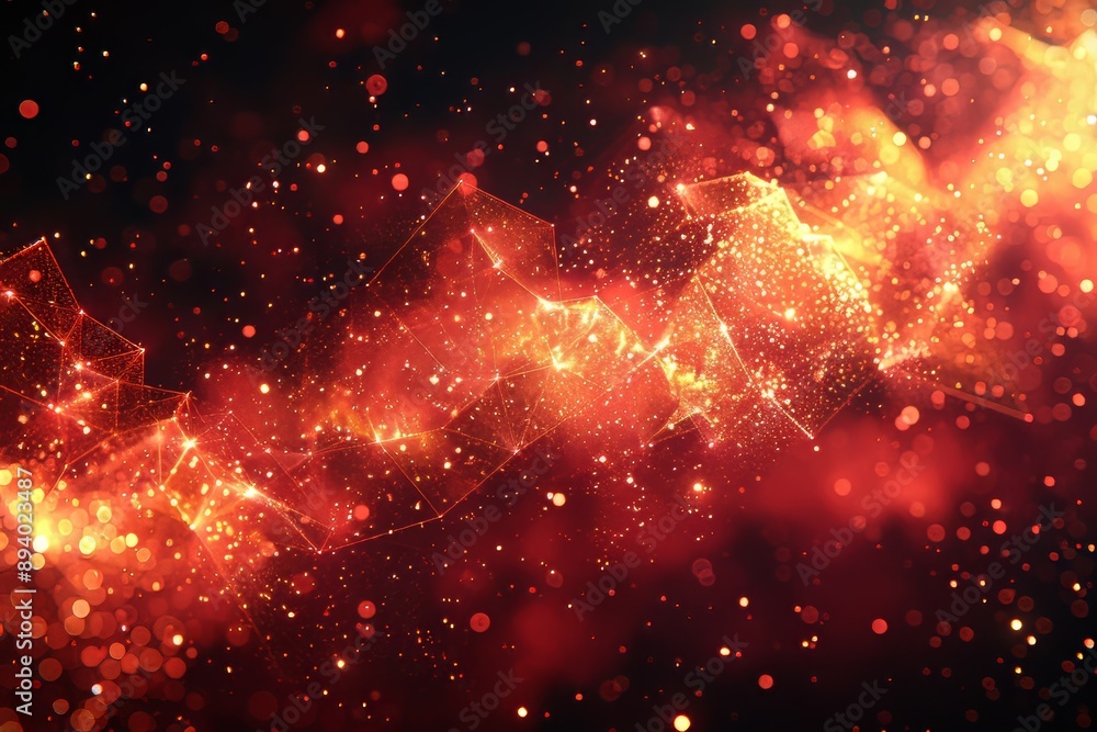 Poster colorful red gradient fluid flow smoke in mesh colorful ink, abstract galaxy background with the col