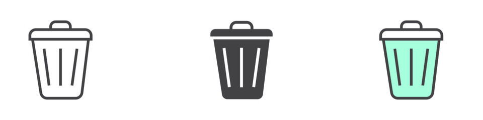 Trash icon vector icon mark set symbol for web application