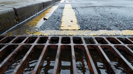 Preventing Urban Flooding with Metal Grates and Concrete Road Drainage