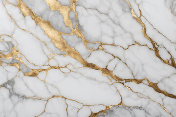 Close-up of White Marble with Gold Veins