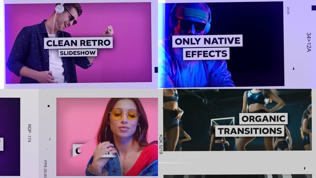 Clean Retro Frames Slideshow