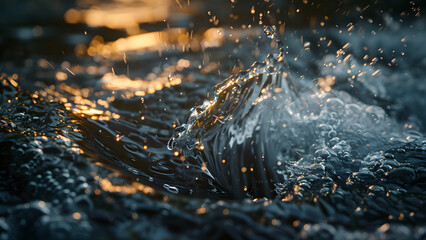  realistic high-resolution photo of water, with detailed background