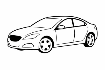 Mazda3 Car Vector Illustration with White Background Cartoons, Clipart, Line Art Design, Mazda3 car vector illustration with white background, perfect for cartoons and clipart