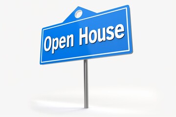 Isolated Open House Sign Concept Rendering Real Estate Property Sales Generative Illustration No Background
