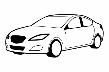 Mazda3 Car Vector Illustration with White Background Cartoons, Clipart, Line Art Design, Mazda3 car vector illustration with white background, perfect for cartoons and clipart