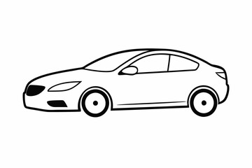 Naklejka premium Mazda3 Car Vector Illustration with White Background Cartoons, Clipart, Line Art Design, Mazda3 car vector illustration with white background, perfect for cartoons and clipart