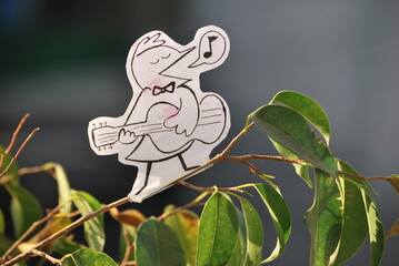 cartoon bird on a tree