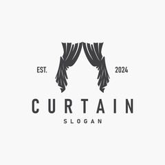 Simple Home Decoration Curtain Logo Templet Illustration