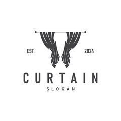 Simple Home Decoration Curtain Logo Templet Illustration