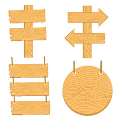 Set of wooden signboard