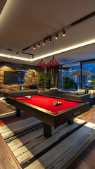  realistic high-resolution photo of billiards, with detailed background