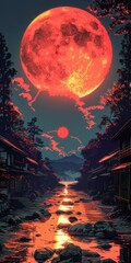 Obraz premium An illustration of a nighttime sky.